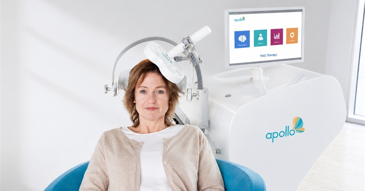 How safe is TMS for depression treatment - Patient receiving Transcranial Magnetic Stimulation therapy at Karma TMS Palm Springs clinic